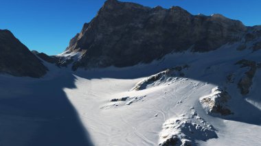 Dağ Karlı Güneş Işığı çizimi, 3D görüntüleme