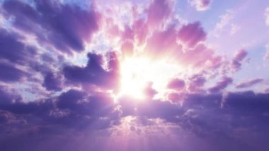 sunset sun ray clouds time laps