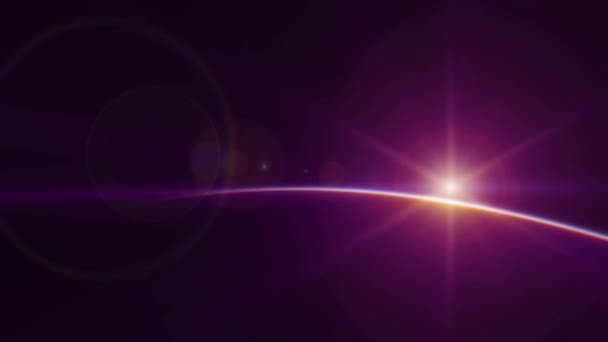 Ανατολή Ηλίου Στο Διάστημα Ήλιος Ανατέλλει Πάνω Από Τον Πλανήτη — Αρχείο Βίντεο