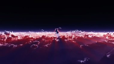 bulutların üzerindeki yüksek soyut manzara