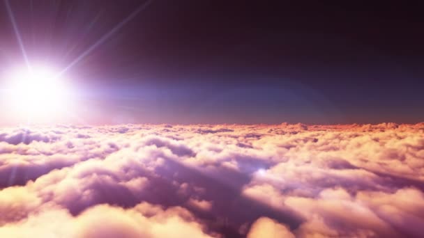 Repül Felhő Felett Napfény — Stock videók