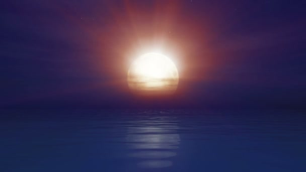 Море Повне Місячне Світло — стокове відео