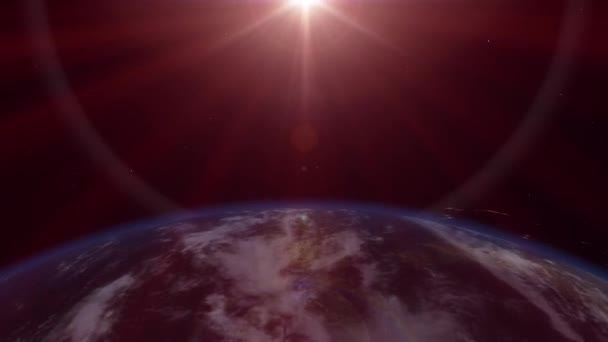 Erde Weltall Sonnenstrahl — Stockvideo