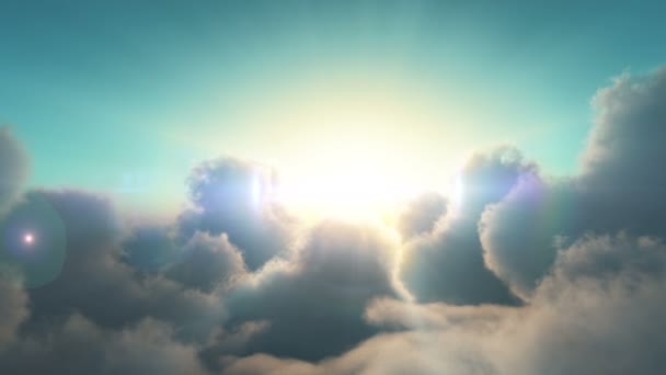 Átrepülnek Naplemente Felett Felhők Napsugár — Stock videók