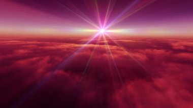 Bulutların üzerinde uç güneş ışığı 4k