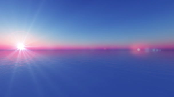 Горизонт Море Закат Солнца Луч Света — стоковое видео