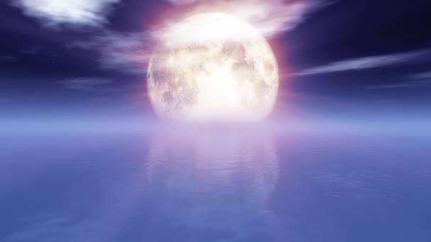 Mare Lună Plină Lumina — Videoclip de stoc