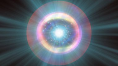 Atom ışığı ışıltısı soyut, 3 boyutlu resimleme