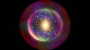 Atom ışığı ışıltısı soyut, 3 boyutlu resimleme