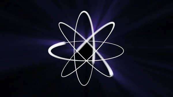 Atom Abstrakt Ljus Modell Illustration Render Royaltyfria Stockfoton