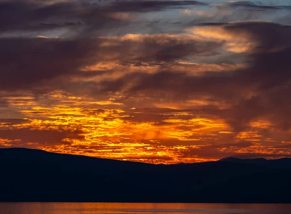 Beautiful Calm Lake Sunset Natural Background — Stock Photo, Image