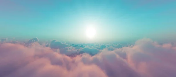 Arriba Las Nubes Vuelan Ilustración Del Rayo Del Sol Del — Foto de Stock