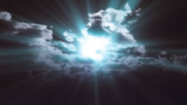 Gece vakti dolunay gökyüzü bulutu, 3 boyutlu resimleme