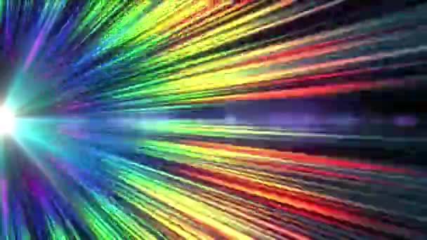 Espacio Velocidad Luz Neón Movimiento Color Abstracto — Vídeos de Stock