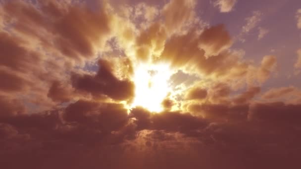 God Straal Zonsondergang Wolken Tijd Vervallen — Stockvideo
