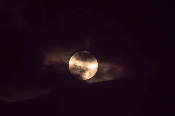 Luna Llena Cielo Con Nubes Paisaje — Foto de Stock