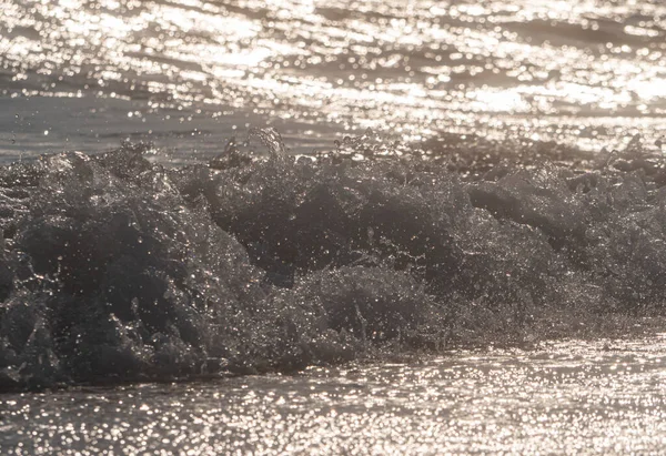 Хвиля Сплеск Море Пляж Макро Крупним Планом — стокове фото