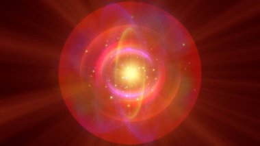 Atom ışığı ışıltısı soyut, 3 boyutlu resimleme