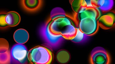 Bokeh soyut arkaplan çizimine sahip renkli daireler