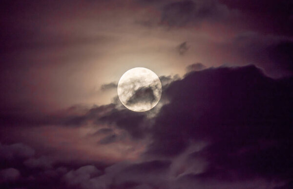 Full moon in the sky with clouds landscape