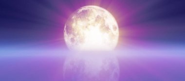 Geceleyin dolunay, soyut 3D resimleme