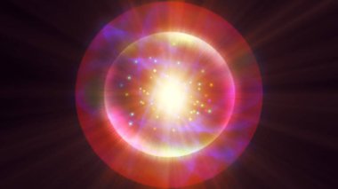 Atom ışığı ışıltısı soyut, 3 boyutlu resimleme