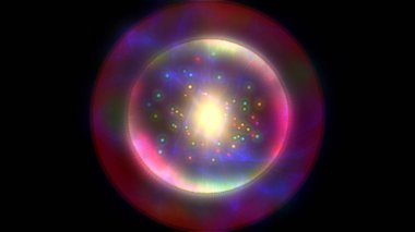 Atom ışığı ışıltısı soyut, 3 boyutlu resimleme