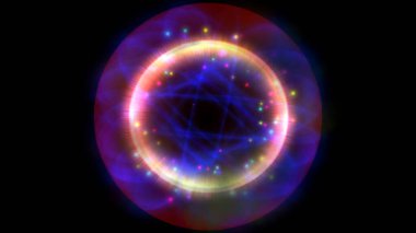 Atom ışığı ışıltısı soyut, 3 boyutlu resimleme