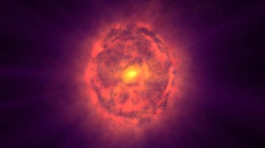 Uzayda ateş topu patlaması, soyut illüstrasyon