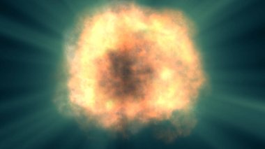 Uzayda ateş patlaması, soyut illüstrasyon