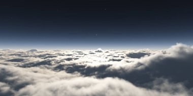 Bulutların üzerinde uçan rüya ışığı, üç boyutlu resimleme