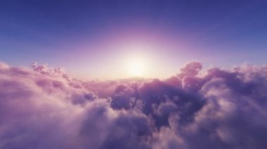 Gün batımının üzerinde uç güneş ışığı