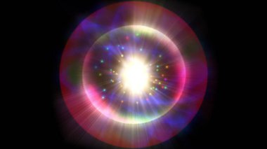 Atom ışığı ışıltısı soyut, 3 boyutlu resimleme