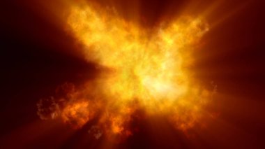 Uzayda ateş patlaması, soyut illüstrasyon