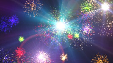 havai fişek rengi ışık çizimi siyah arkaplanda izole edildi