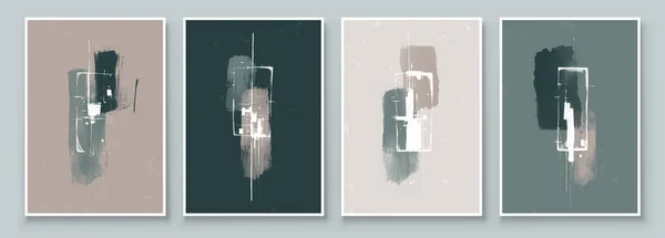 Peinture Abstraite Main Art Illustrations Pour Impression Décoration Murale Carte — Image vectorielle