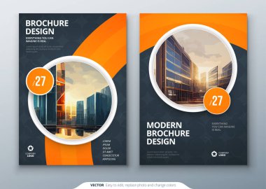 Brochure template layout design. Corporate business annual report, catalog, magazine, flyer mockup. Creative modern bright concept circle round shape. clipart