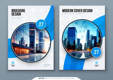 Brochure template layout design. Corporate business annual report, catalog, magazine, flyer mockup. Creative modern bright concept circle round shape. clipart