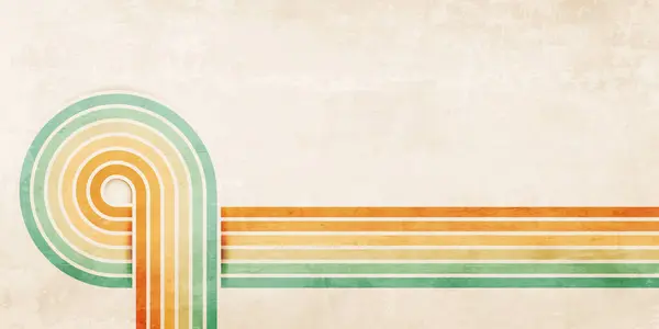 Lerin Retro Tarzında Renk Çizgilerinin Soyut Arkaplanı Renkli Renkli Pankart — Stok Vektör