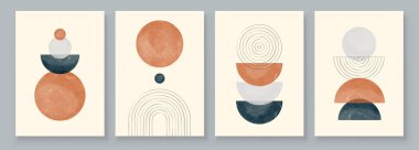 Boho Duvarı Sanat Seti, 3 ya da 4 Poster Özeti Boho Gökkuşağı Yazısı Boho Sanat Eserleri Orta Çağ Modern Tarafsız Bej Duvar Dekorasyonu