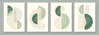 Green Boho Duvarı Sanat Seti, 3 ya da 4 Poster Soyut Boho Gökkuşağı Baskısı Boho Sanat Eserleri Orta Çağ Modern Tarafsız Yeşil Duvar Dekorasyonu.