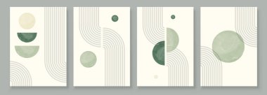 Green Boho Duvarı Sanat Seti, 3 ya da 4 Poster Soyut Boho Gökkuşağı Baskısı Boho Sanat Eserleri Orta Çağ Modern Tarafsız Yeşil Duvar Dekorasyonu.