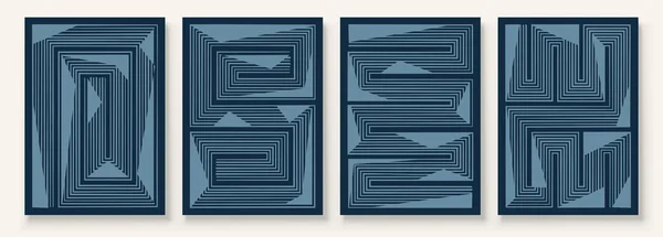 Modern Neutraal Abstracte Printbare Wall Art Set Van Eenvoudige Lijn Vectorbeelden