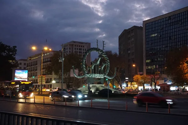 Ankara Turkey 2022 Анкара Ікона Хеттського Сонця Статуя Розташована Площі — стокове фото