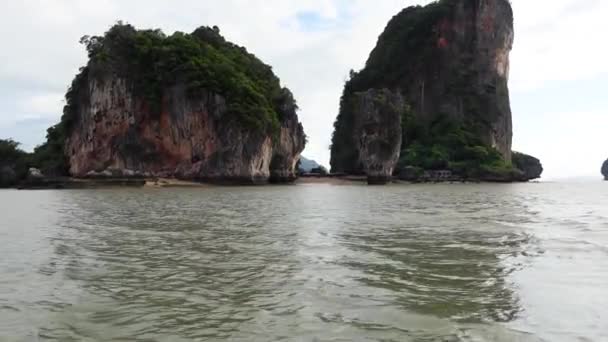 Wyspa Jamesa Bonda Tajlandia Azja Tropikalny Cel Podróży — Wideo stockowe