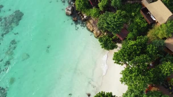 Amazing Aerial View Sandy Beach Koh Lipe Island Thailand Asia — ストック動画