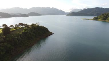 Aerial beautiful view of Khao Sok National Park in Thailand. Travel destination. Amazing nature.