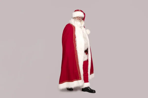 Weihnachten Naht Echter Weihnachtsmann Posiert Studio — Stockfoto