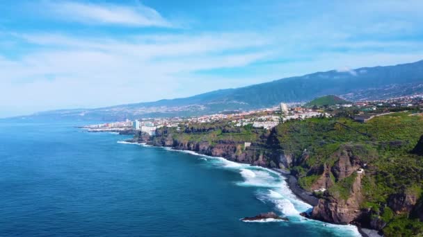 Veduta Aerea Drone Della Bellissima Costa Dell Isola Tenerife Destinazione — Video Stock