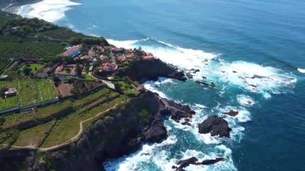 Letecký Pohled Úžasné Pobřeží Tenerife Kanárské Ostrovy Španělsko — Stock video